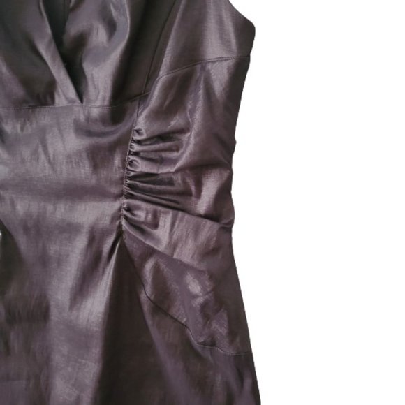 Adrianna Papell Women's Ruched Side Beaded Black Cocktail Sheath Dress Size 8 - Picture 9 of 13